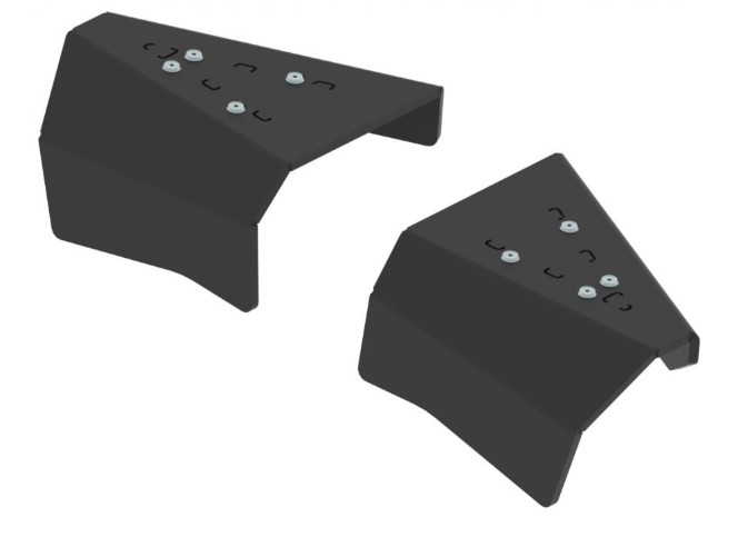 Set apărători din plastic HDPE pentru brațele față ale Polaris Sportsman 400, 500, 570 și 800, oferind protecție avansată împotriva pietrelor și noroiului, ușor de montat și durabil.