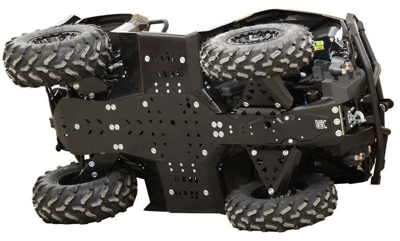 Set de scuturi din plastic HDPE pentru Can-Am G2 Outlander MAX 650/850/1000 (2017–2018), cod 02.19300 – protecție totală pentru șasiu, motor și brațe, greutate 22 kg, grosime 10 mm, instalare rapidă și rezistență maximă la uzură.