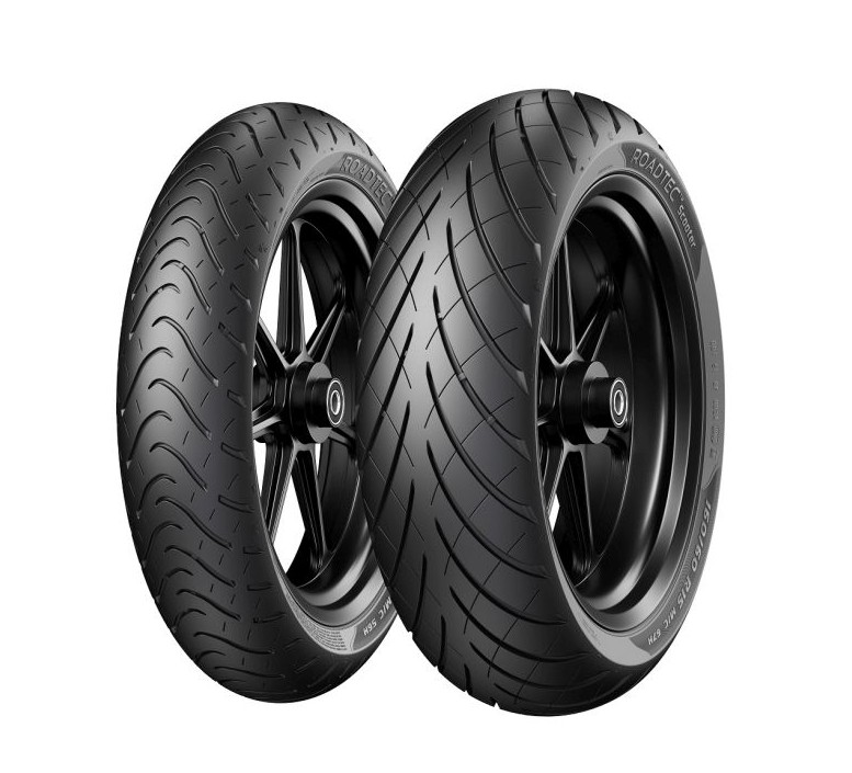 Anvelopă Metzeler Roadtec Scooter 110/70-16 față, cu aderență bună și stabilitate ridicată în trafic urban.