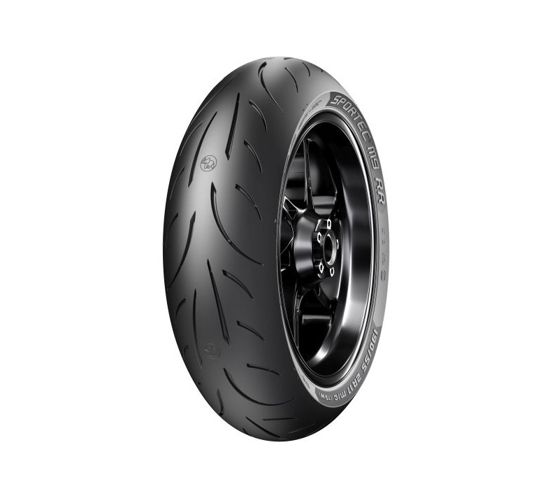 Metzeler Sportec M9 RR 190/50ZR17 TL 73W spate, anvelopă hypersport cu aderență maximă și control sportiv precis.