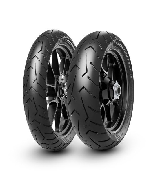 Pirelli Scorpion Trail III 120/70R19 TL 60V față, cod 4255100. Anvelopă adventure touring cu grip excelent pe ud și stabilitate la viteze mari.