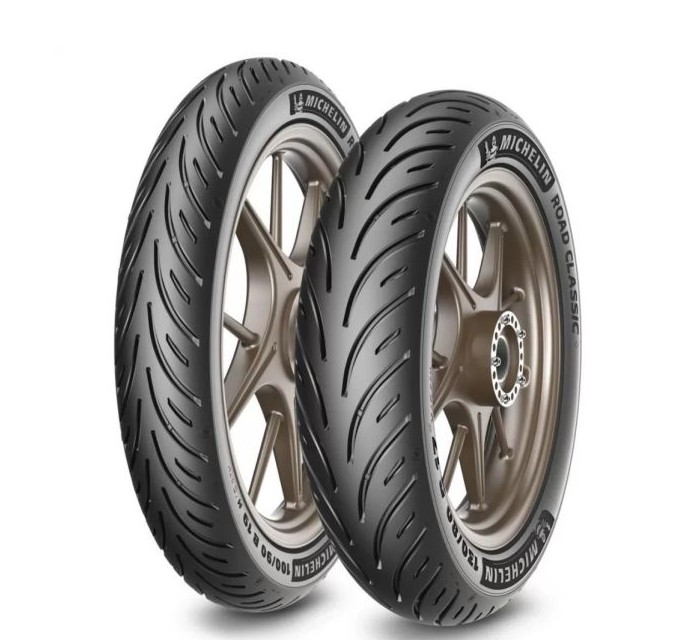 Anvelopă față Michelin Road Classic 110/90B18 TL 61V, ideală pentru moto retro, confort și aderență sigură pe asfalt.