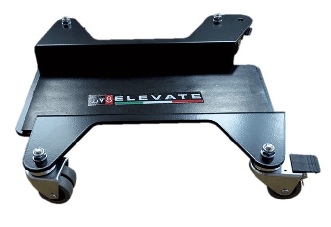 Platformă LV8 Motomoving E300MM+ pentru mutarea motocicletelor și scuterelor cu cric central în garaj sau service.